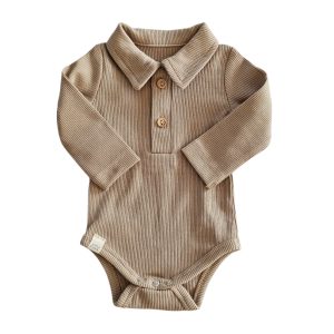 Romper – Polo rib dark beige