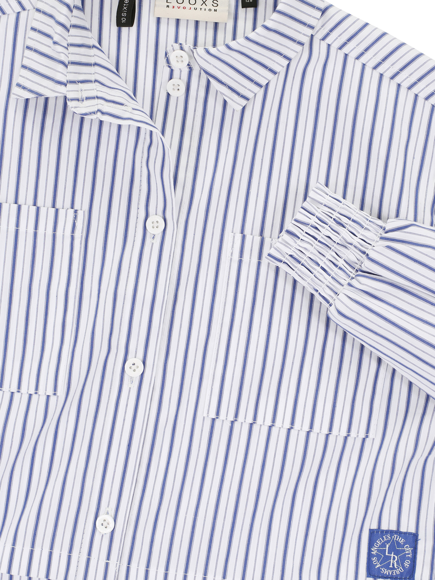 Gestreepte meisjes blouse Preppy loose fit - Afbeelding 4