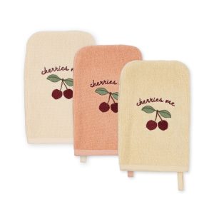Konges Sløjd – 3-pack washandjes – Cherry