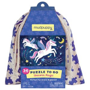 Mudpuppy puzzel to go unicorn magic, 36st