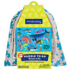Mudpuppy puzzel to go ocean life, 36st
