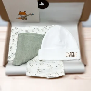 Kraamcadeau neutraal – Brievenbus Leaves – met naam