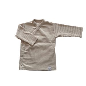 Longsleeve – overslag rib beige