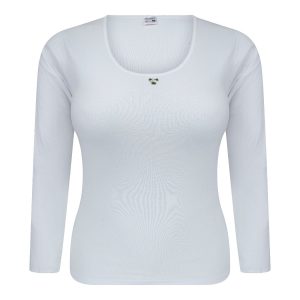 Dames Onderblouse (Shirt) M3000 Wit Lange Mouwen
