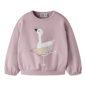 Roze Trui met Zwaanprint en Glitterdetails