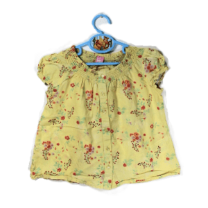 Dopodopo girls shirtje geel met bloemetjes maatje 104