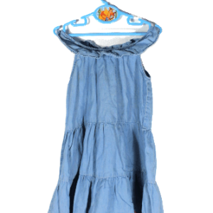 Poco Piano denim halterjurkje met ruches maat 104