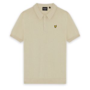 Lyle & Scott gebreide polo wheat