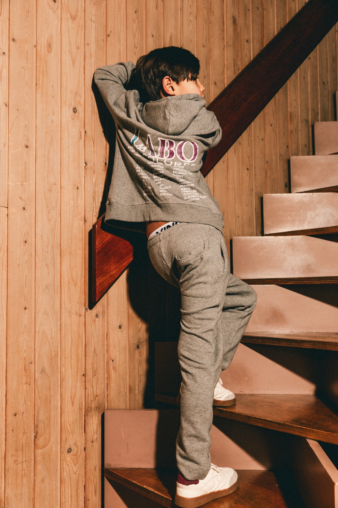 Grijze jongens hoodie Hanno - Afbeelding 5