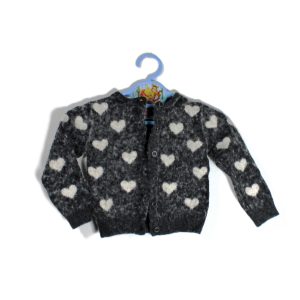 Mango Kids vestje grijs met witte hartjes