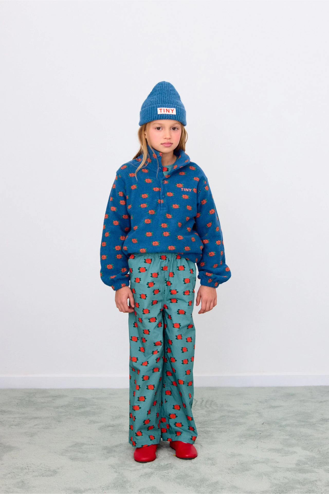 Camelias mockneck sweatshirt met bloemenprint