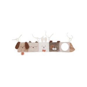Jollein Activiteitenkubus Boxhanger – Animal Friends/Elephant Tales – Oatmeal