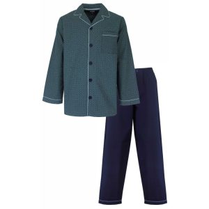Paul Hopkins Geweven Heren Pyjama Black Iris Blue